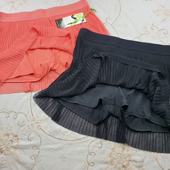 2 New Kyodan Tennis Skort Sz Large Black/Mango Golf Pickleball Pleated Skirt - Picture 4 of 5